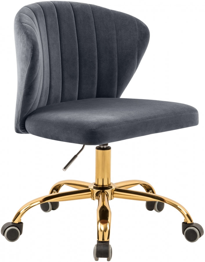 Chaise de bureau en velours Finley