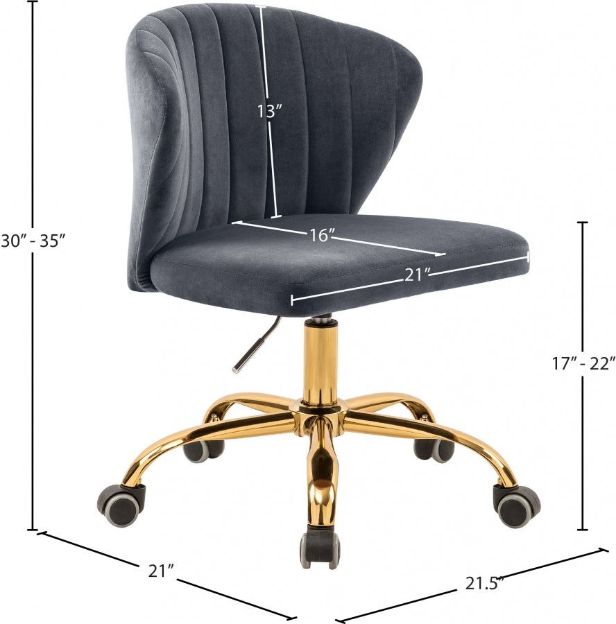 Chaise de bureau en velours Finley