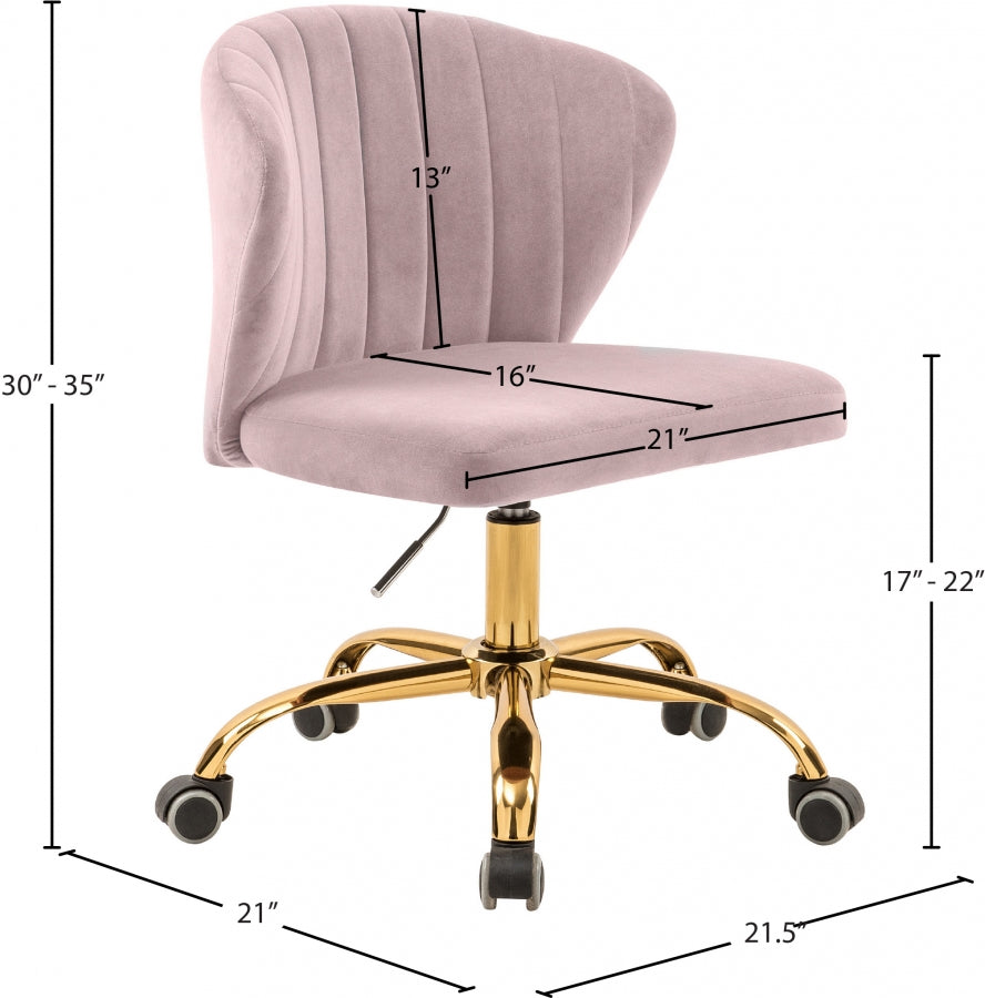 Chaise de bureau en velours Finley