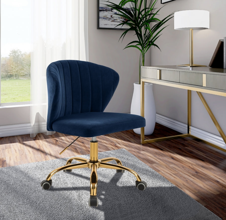 Chaise de bureau en velours Finley