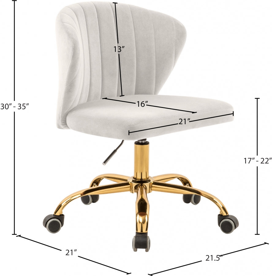 Chaise de bureau en velours Finley