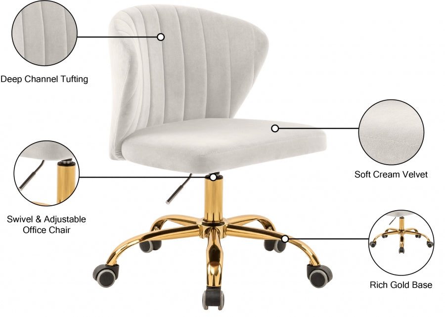 Chaise de bureau en velours Finley