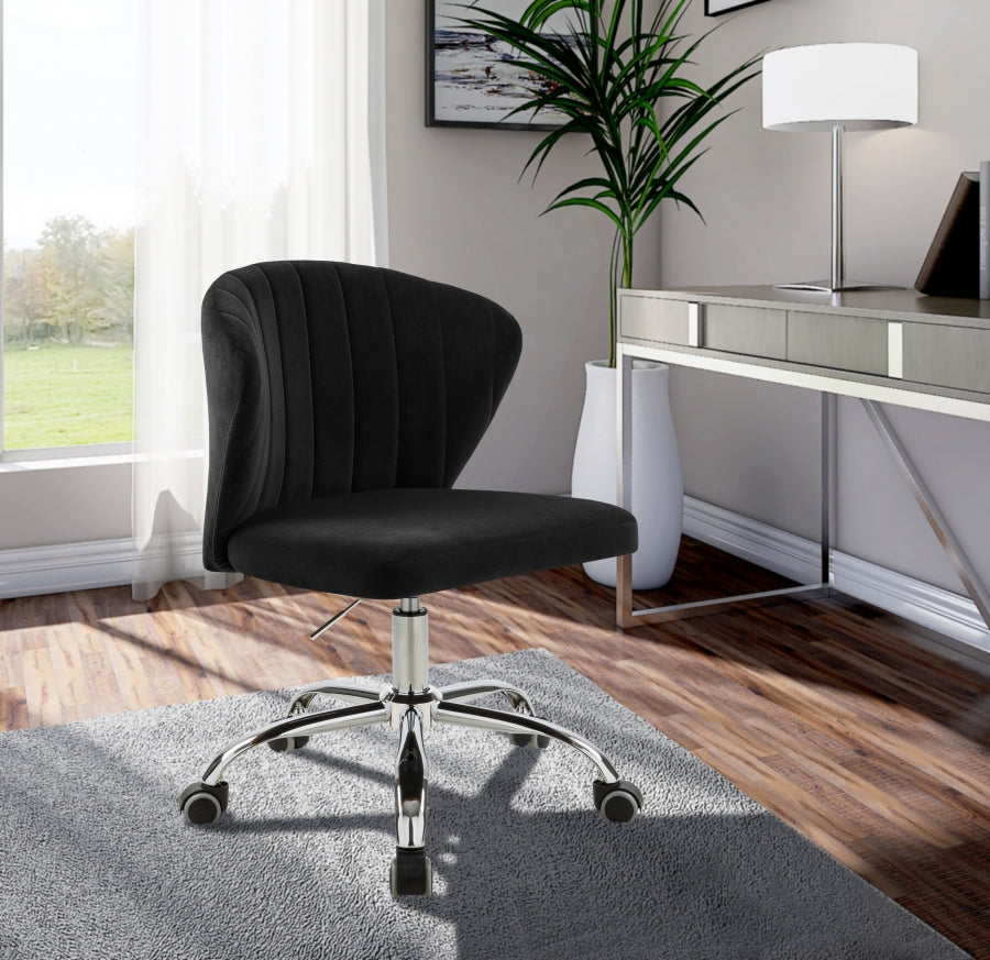 Chaise de bureau en velours Finley