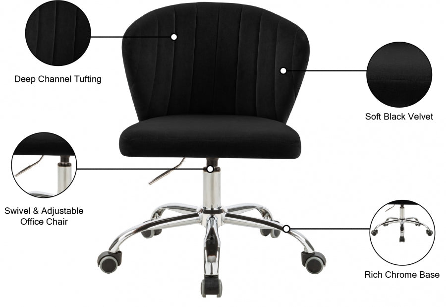 Chaise de bureau en velours Finley