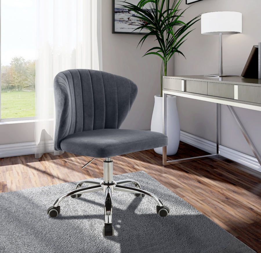 Chaise de bureau en velours Finley