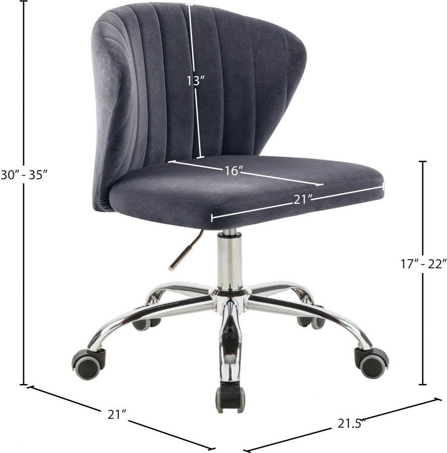 Chaise de bureau en velours Finley