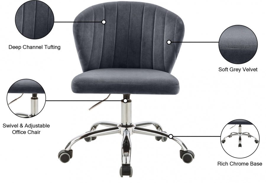 Chaise de bureau en velours Finley