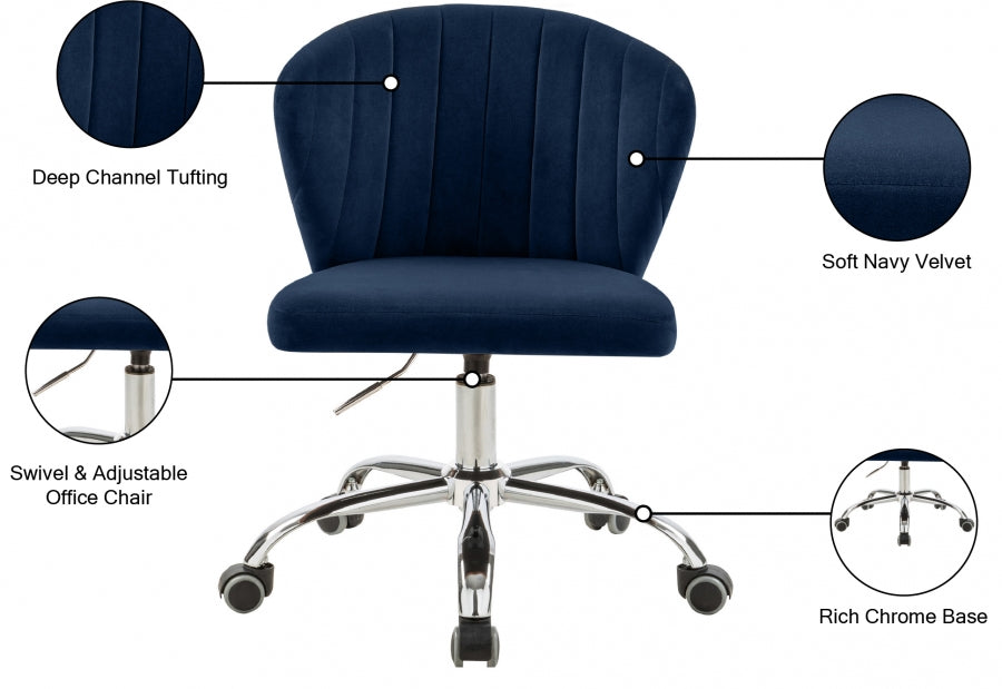 Chaise de bureau en velours Finley