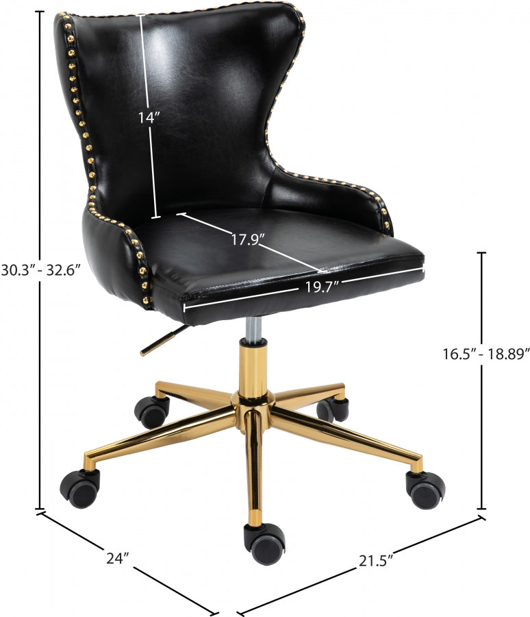 Chaise de bureau en similicuir Hendrix