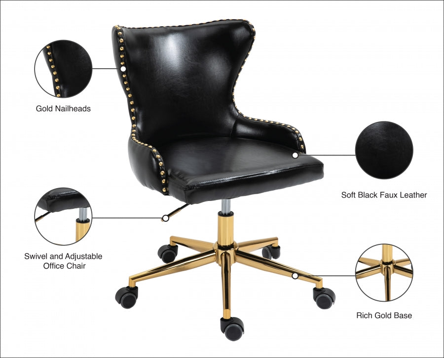 Chaise de bureau en similicuir Hendrix