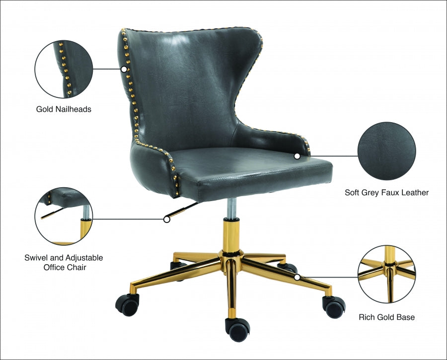 Chaise de bureau en similicuir Hendrix