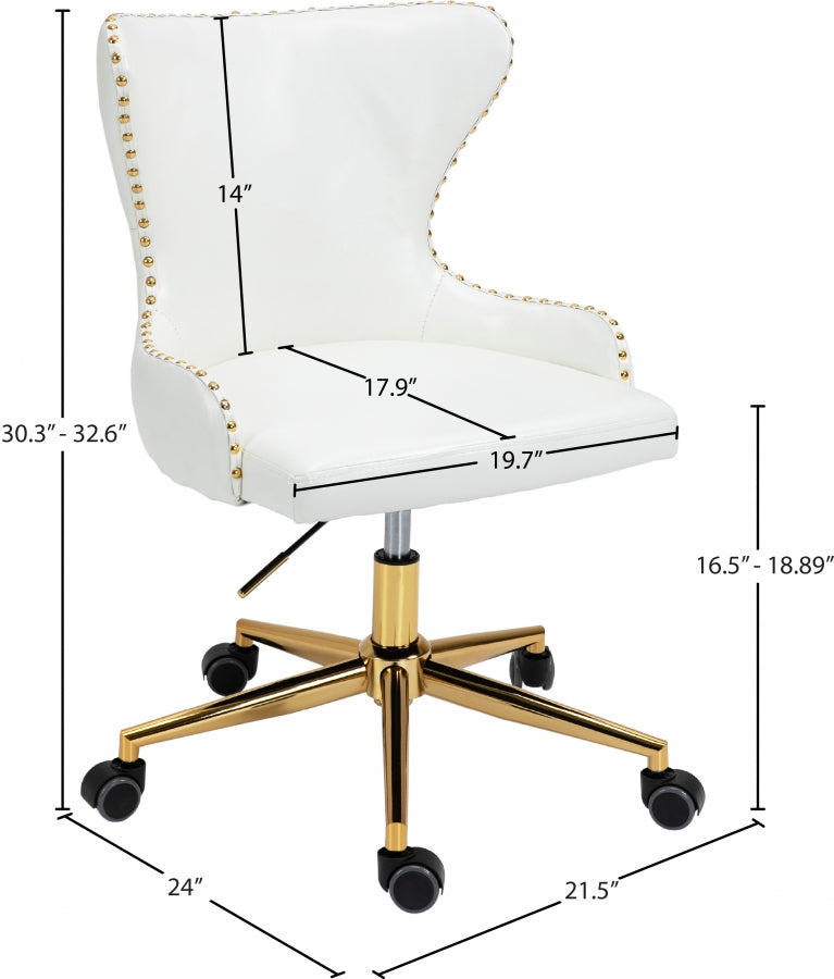 Chaise de bureau en similicuir Hendrix