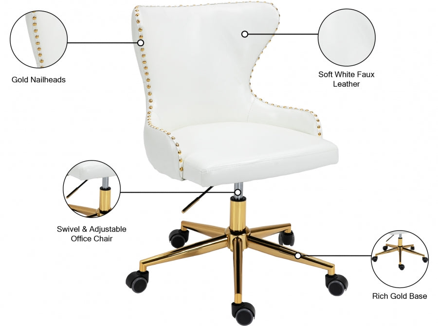 Chaise de bureau en similicuir Hendrix