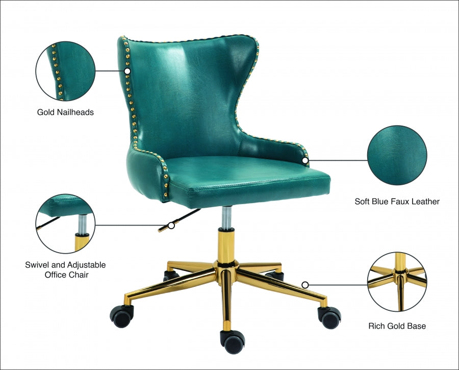 Chaise de bureau en similicuir Hendrix