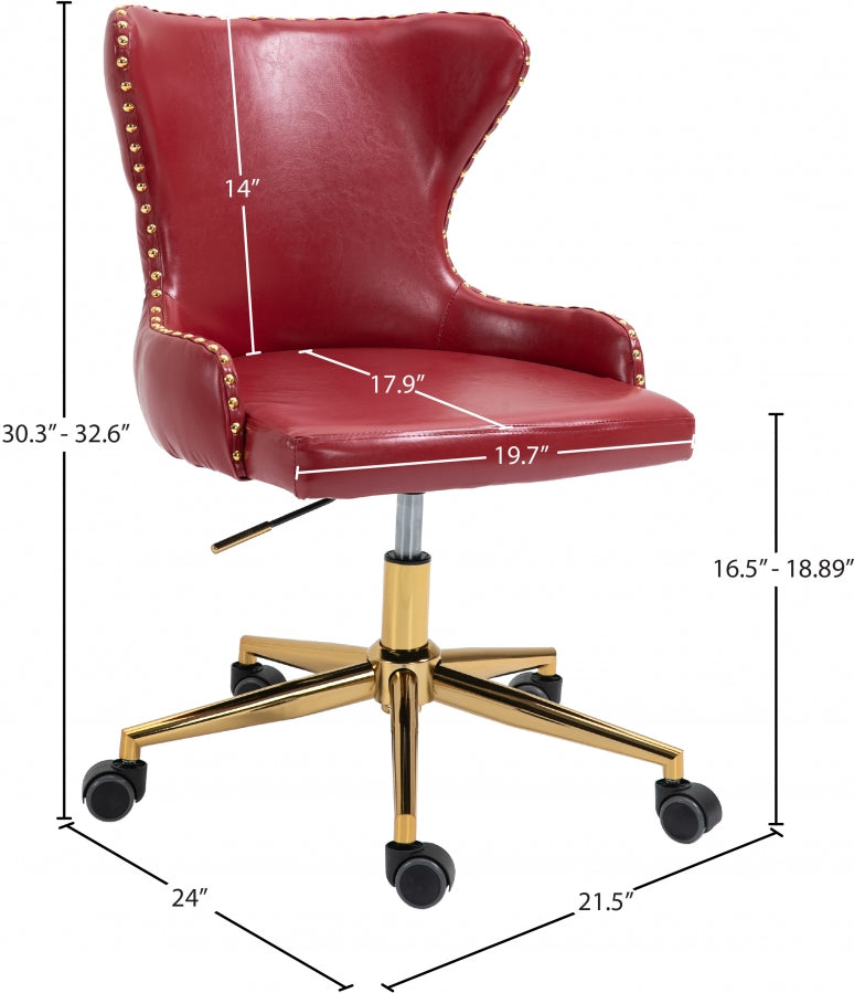 Chaise de bureau en similicuir Hendrix