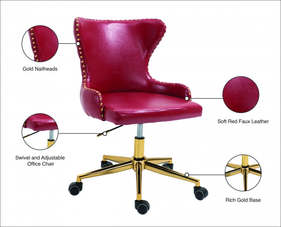 Chaise de bureau en similicuir Hendrix