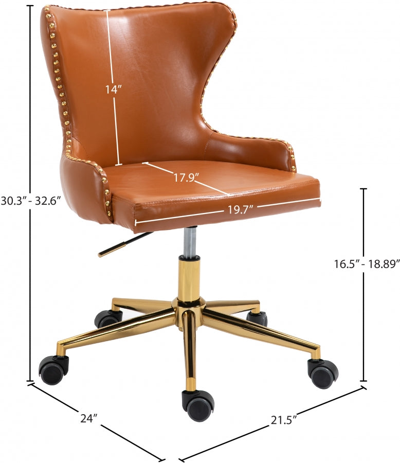 Chaise de bureau en similicuir Hendrix