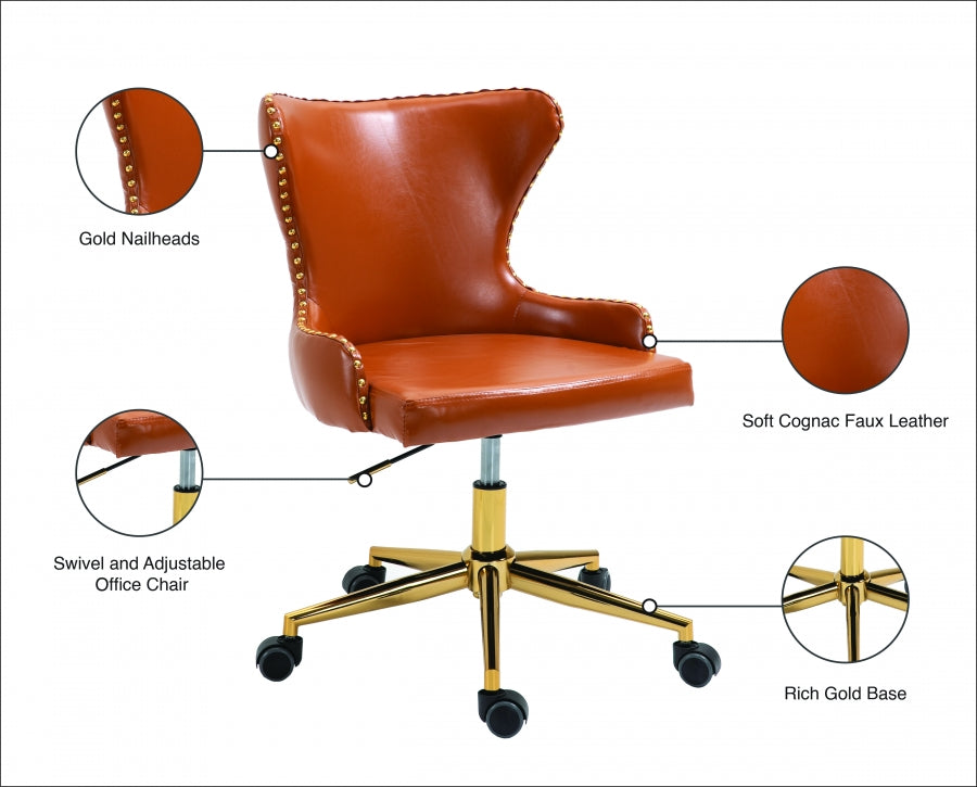 Chaise de bureau en similicuir Hendrix