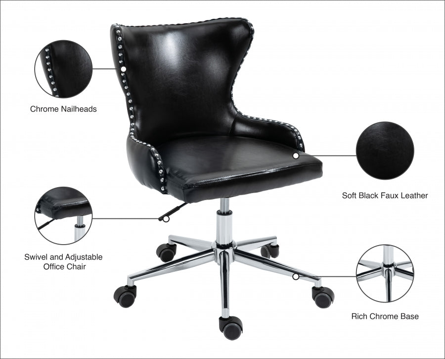 Chaise de bureau en similicuir Hendrix