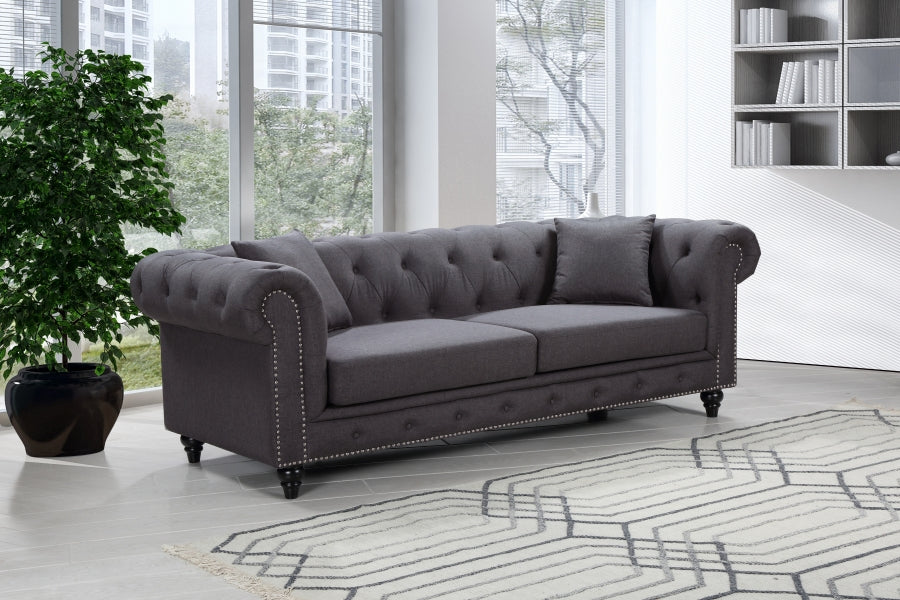 Canapé Chesterfield en lin