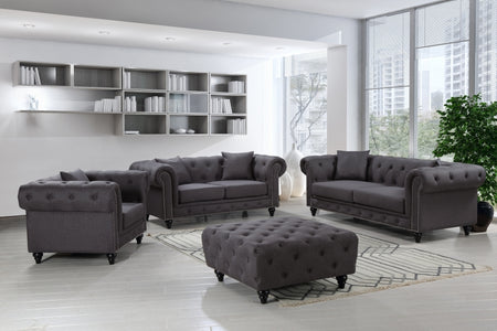 Canapé Chesterfield en lin