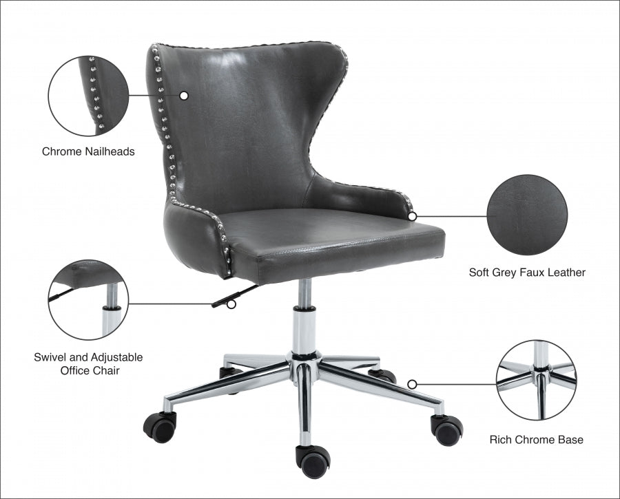 Chaise de bureau en similicuir Hendrix