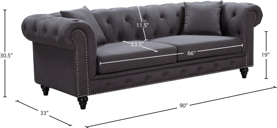 Canapé Chesterfield en lin