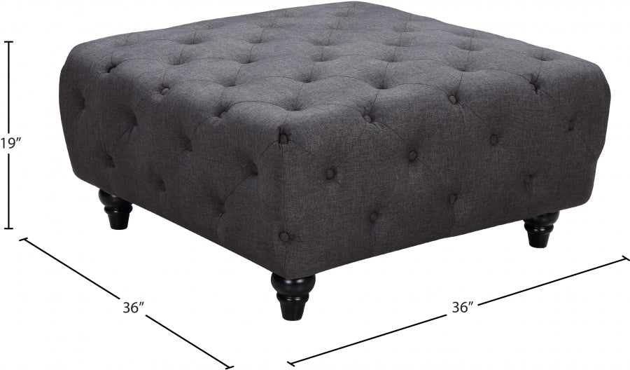Pouf Chesterfield en lin 
