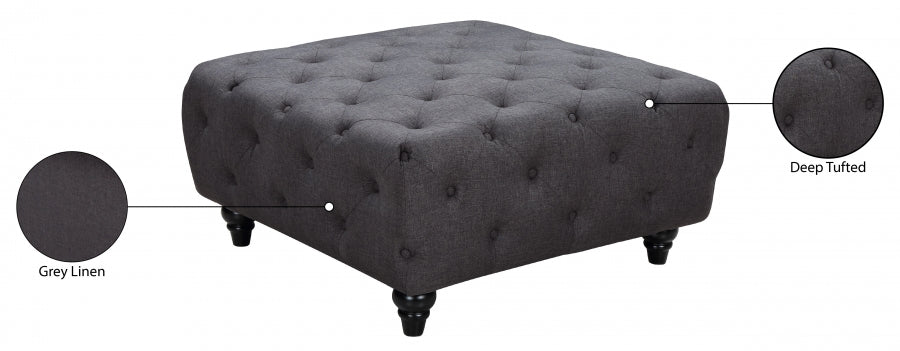 Pouf Chesterfield en lin 
