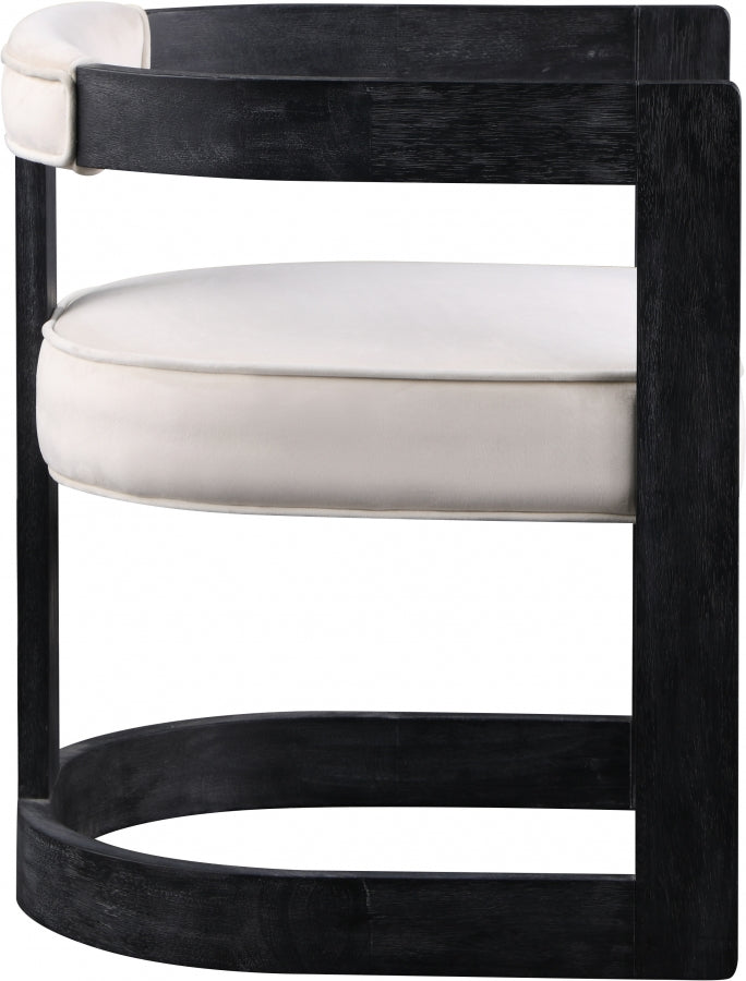 Chaise de salle à manger en velours Regency