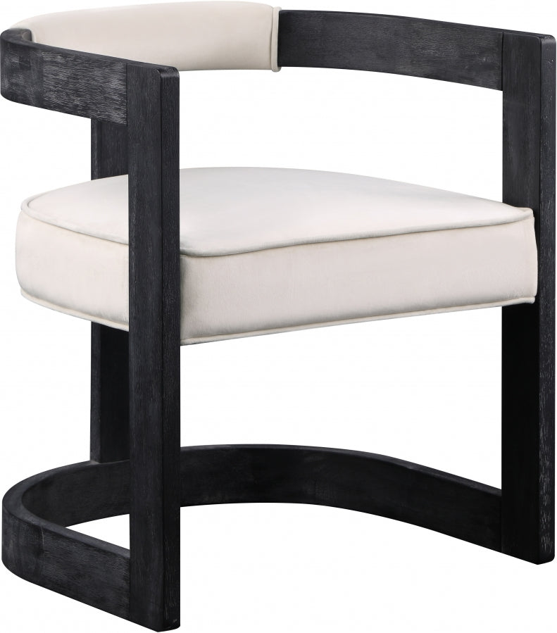 Chaise de salle à manger en velours Regency