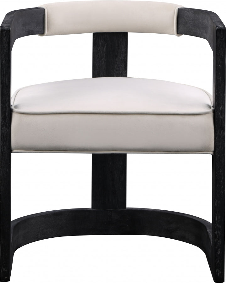 Chaise de salle à manger en velours Regency