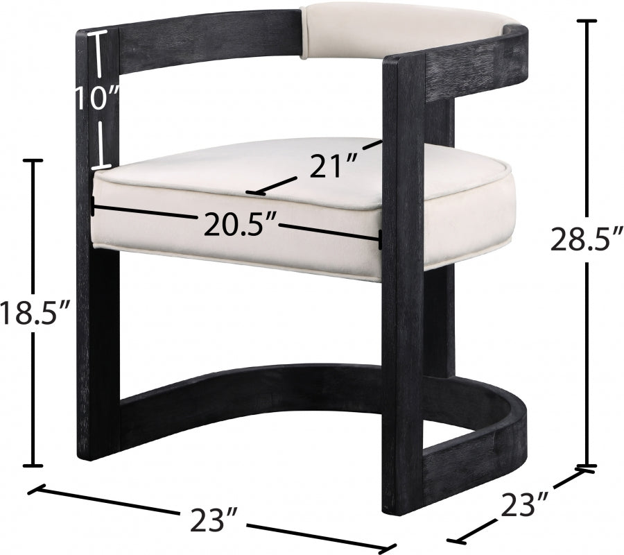 Chaise de salle à manger en velours Regency