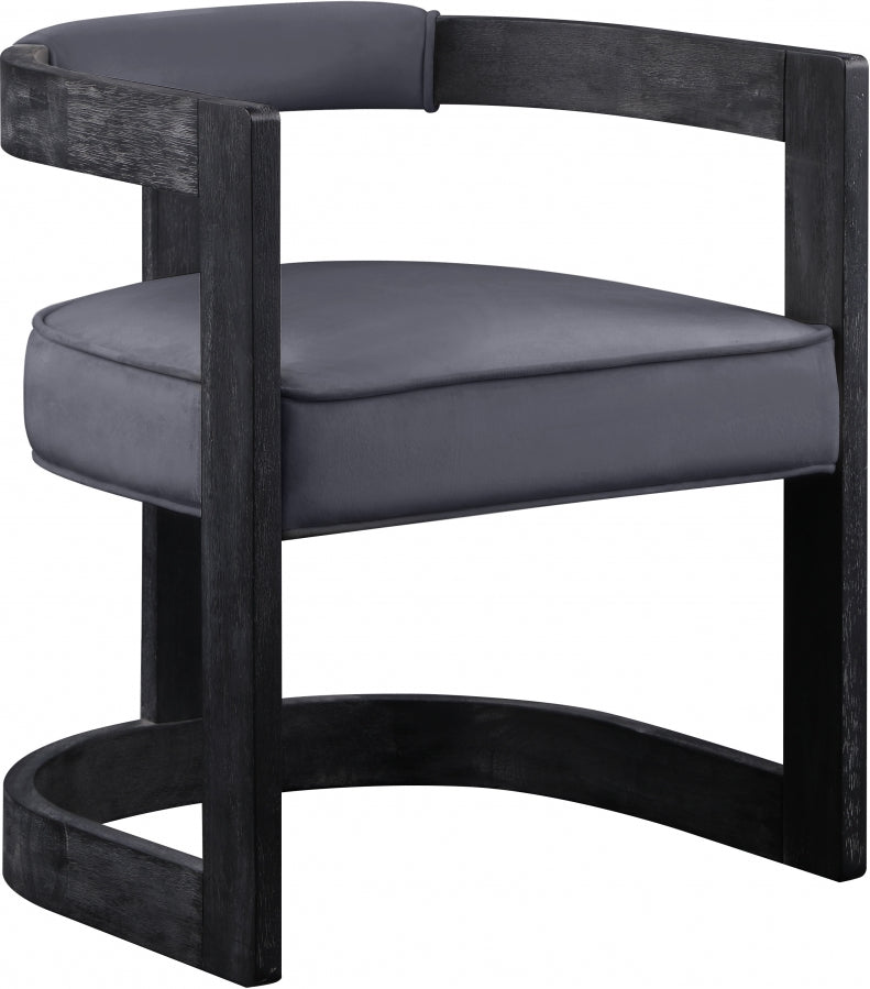 Chaise de salle à manger en velours Regency