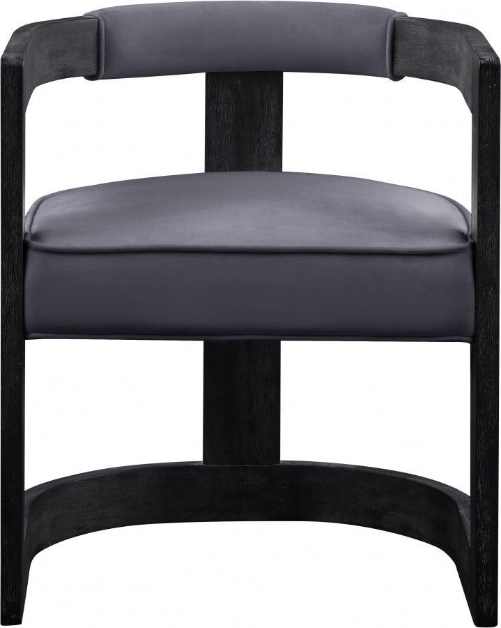 Chaise de salle à manger en velours Regency