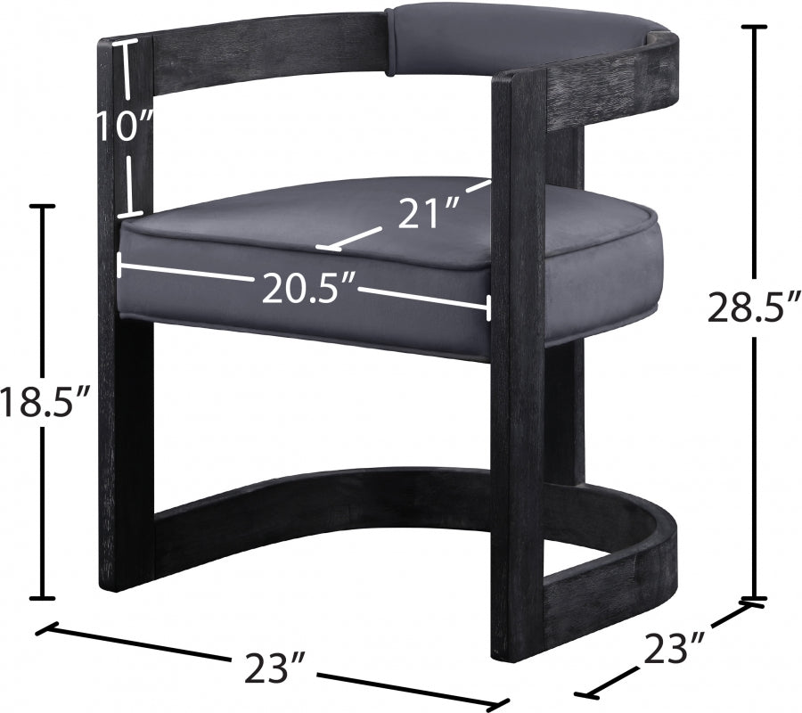 Chaise de salle à manger en velours Regency