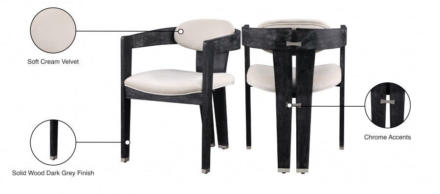 Chaise de salle à manger en velours Vantage