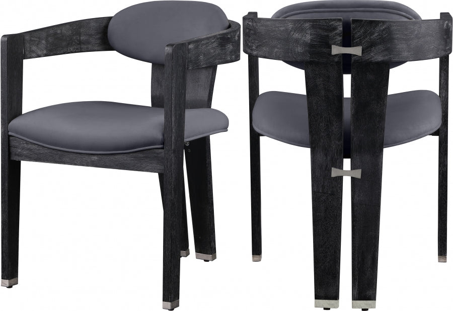 Chaise de salle à manger en velours Vantage