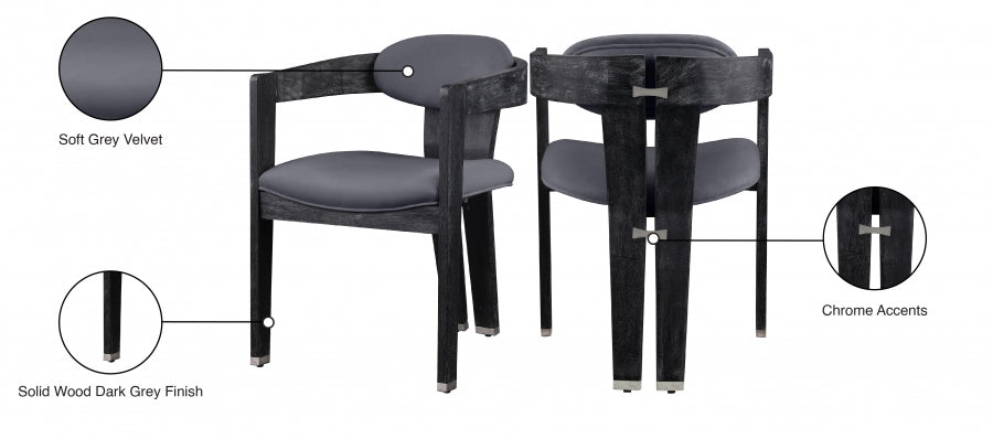 Chaise de salle à manger en velours Vantage
