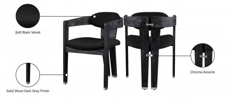 Chaise de salle à manger en velours Vantage