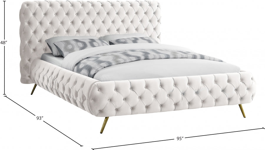 Lit en velours Delano