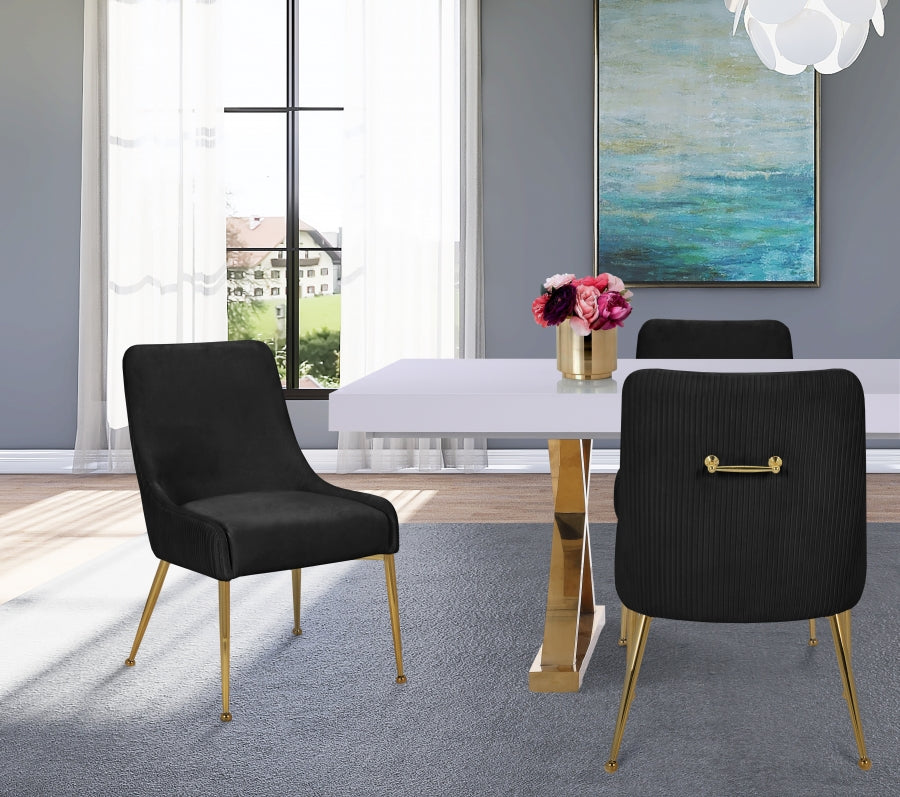 Chaise de salle à manger en velours Ace