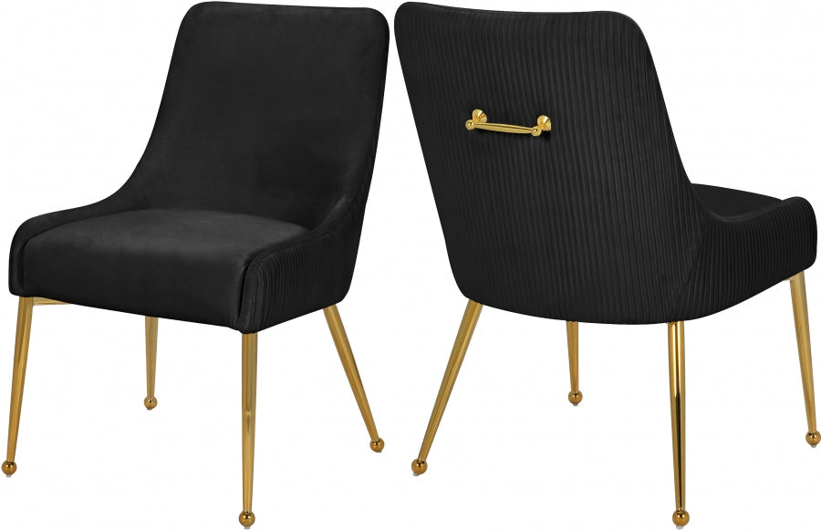 Chaise de salle à manger en velours Ace