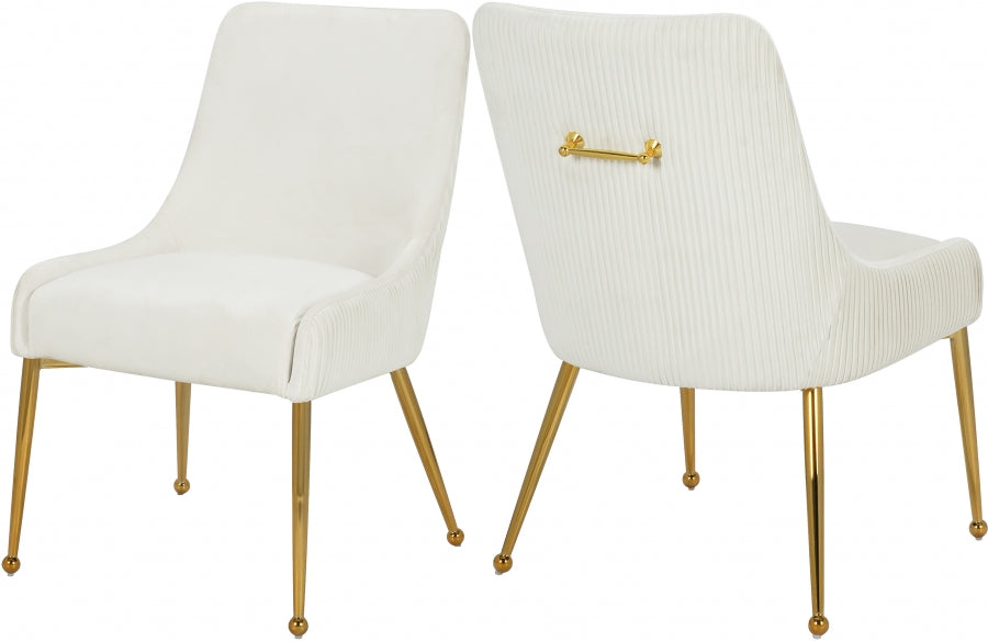 Chaise de salle à manger en velours Ace