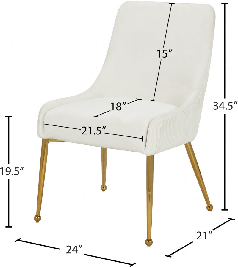 Chaise de salle à manger en velours Ace