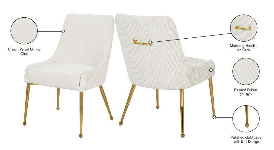 Chaise de salle à manger en velours Ace