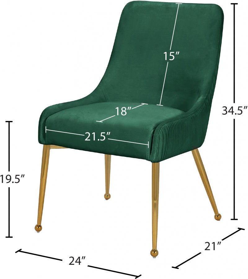 Chaise de salle à manger en velours Ace