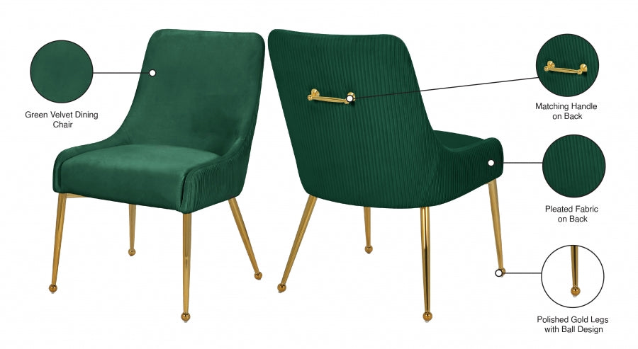 Chaise de salle à manger en velours Ace