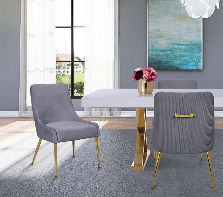 Chaise de salle à manger en velours Ace