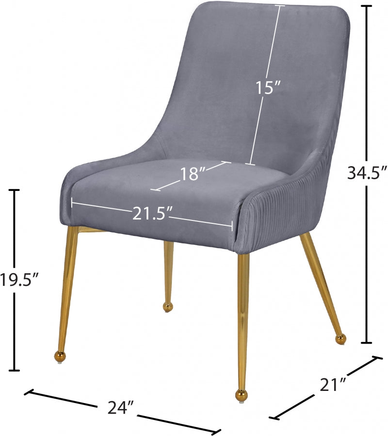 Chaise de salle à manger en velours Ace